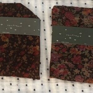 Anthropologie Floral Hosiery - Brown and Red